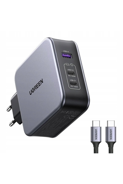 Ugreen Încărcător de rețea Nexode C289 2xUSB-C / USB-A 140W + cablu USB-C 2m