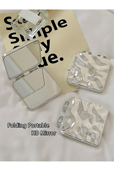ORVILLA Double-Sided Portable Mini Mirror, Wavy Surface, Stylish and Simple, ...