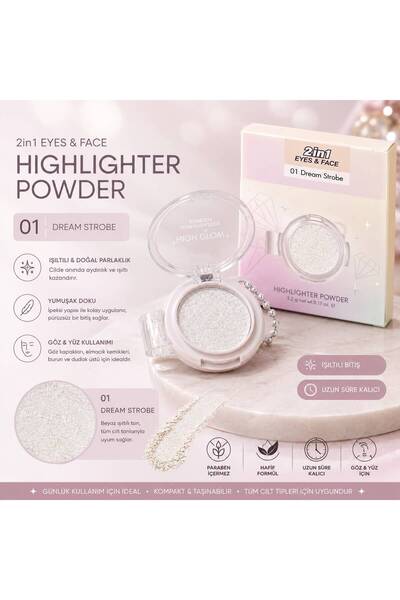 Floraglow 2-in-1 Highlighter Powder Eye and Face Illuminator