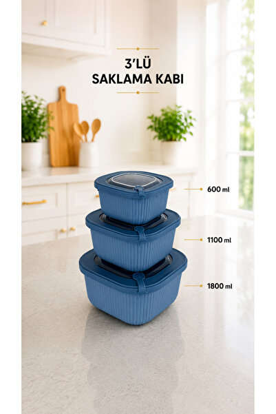 Sariva Home Sarivahome 3-Piece Set Multi-Purpose Square Food Storage Containe...