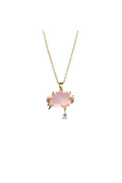 Black Season Cloud and Lightning Zircon Gold Plated Necklace