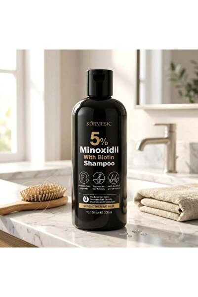 Kormesic 5% Minoxidil with Biotin Shampoo 300ml – Strengthening Hair, Scalp C...