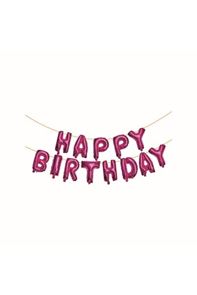 MP Mirific Party Metallic Foil Balloon Set, Happy Birthday, Fuchsia Pink, 6m ...