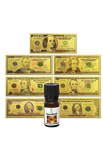 OEM SET EXCLUSIV 7 BANCNOTE DOLARI ÎNNOBILATE CU AUR DE 24 K ȘI SINERGIE DE U...