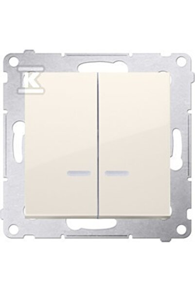 Kontakt-Simon SIMON 54 Comutator LED dublu IP44 16A Crem