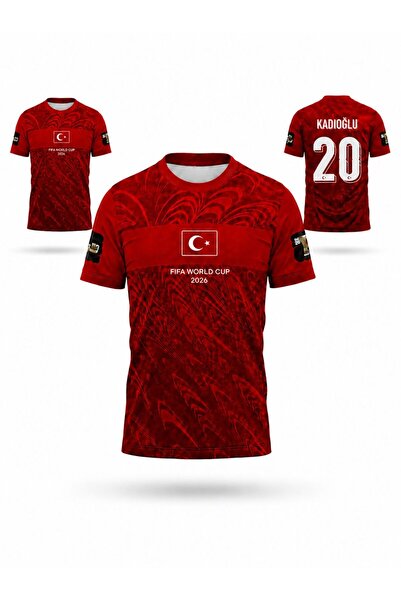 sonvadi TÜRKİYE FIFA 2026 MİLLİ TAKIM FERDİ KADIOĞLU YETİŞKİN KIRMIZI FORMA U...