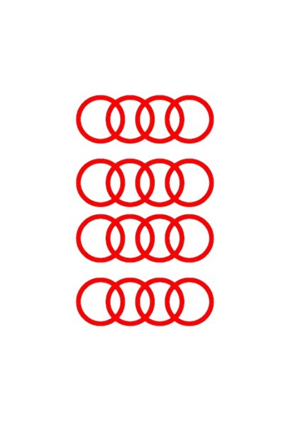 OEM Set de 4 autocolante pentru etriere de frână cu logo Audi, roșii, 8x2.8cm