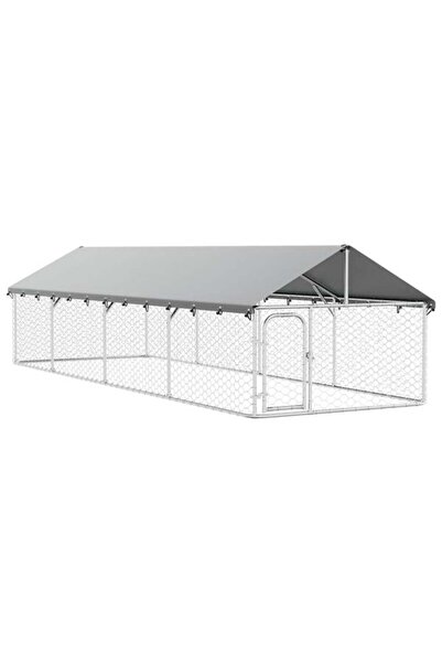 vidaxl Cușcă de exterior pentru câini cu acoperiș, 600 x 200 x 150 cm
