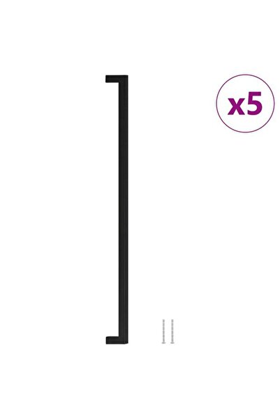 vidaxl Mânere de dulap, 5 bucăți, negre, 480 mm, din oțel inoxidabil