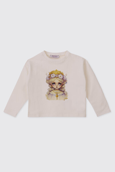 Panço Baby Girl Ecru Sweatshirt