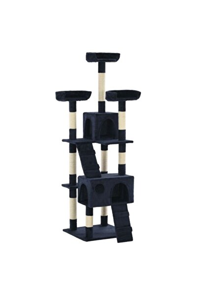 vidaxl Ansamblu de joacă pentru pisici cu stâlpi din sfoară de sisal, 170 cm,...
