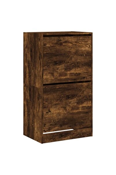 vidaxl Pantofar cu 2 sertare rabatabile, stejar afumat, 60 x 42 x 108 cm