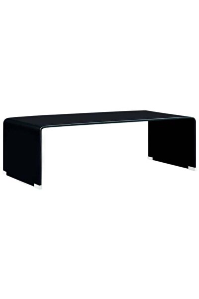 vidaxl Măsuță de cafea, neagră, 98 x 45 x 31 cm, sticlă securizată
