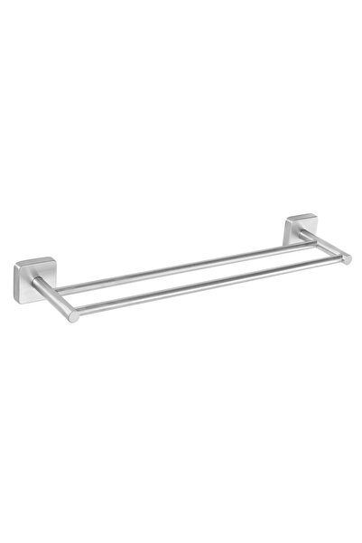 Karag Διπλή κρεμάστρα πετσετών QUATTRO 4252 99 Σατινέ 50εκ. (425299)