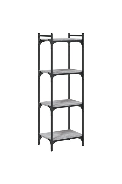 vidaxl Bibliotecă cu 4 niveluri gri sonoma 40x30x120 cm lemn prelucrat