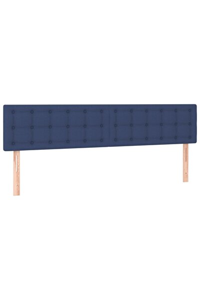 vidaxl Tăblii de pat, 2 buc, albastru, 100x5x78/88 cm, textil