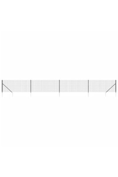vidaxl Gard din plasă metalică cu țăruși de fixare, antracit, 0.8 x 10 m