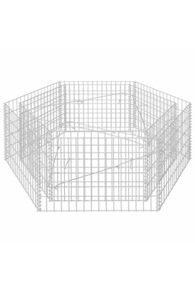 vidaxl Strat înălțat din gabion hexagonal, 160 x 140 x 50 cm