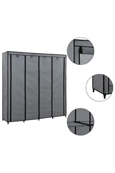 vidaxl Șifonier cu 4 compartimente, gri, 175 x 45 x 170 cm