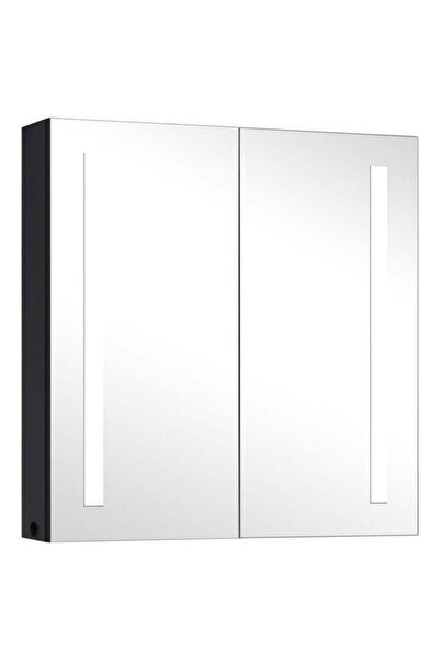 vidaxl Dulap de baie cu oglindă și LED, 62 x 14 x 60 cm