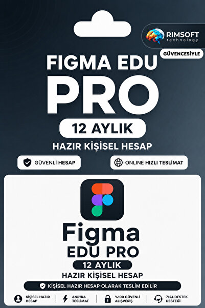 Rimsoft Figma Edu Pro 12 ay Kişisel Hazır Hesap Aylık 3000 Kredi