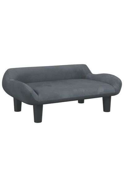 vidaxl Canapea pentru copii, gri închis, 70 x 40 x 24 cm, catifea