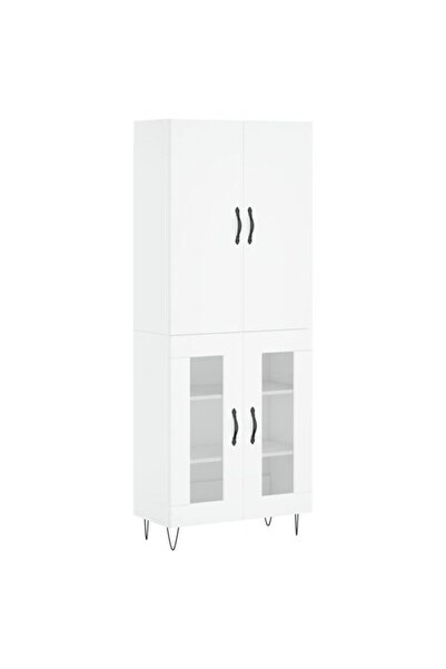 vidaxl Dulap înalt, Alb, 69.5 x 34 x 180 cm, Lemn prelucrat