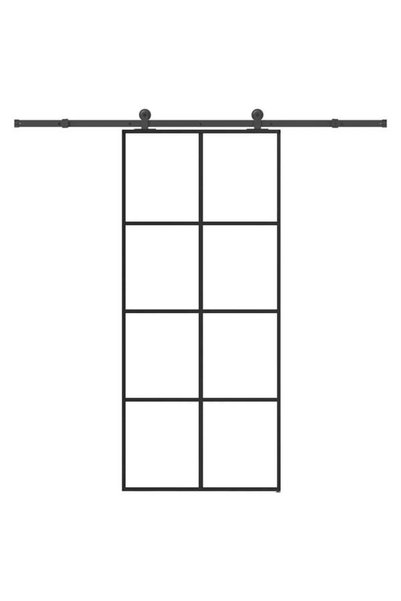 vidaxl Ușă glisantă cu set de feronerie, 90 x 205 cm, sticlă ESG/aluminiu