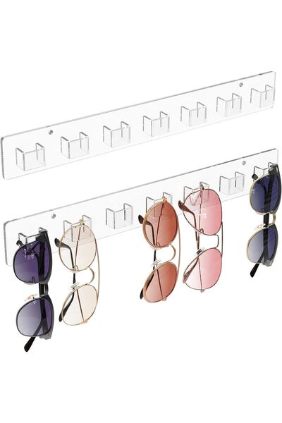 Arabest 2 PCS Acrylic Wall Sunglasses Organizer,Premium Glasses Holder with A...