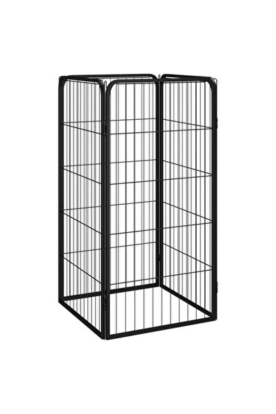 vidaxl Țarc pentru câini cu 4 panouri, negru, 50 x 100 cm, oțel