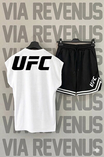 Vordevia Ufc Printed Zero Sleeve Sports Tshirt and Shorts Sports Training Set