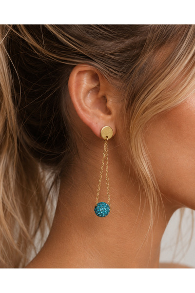 Bukiro Turquoise Crystal Stone Dangle Earrings – Stylish Women's Earrings wit...