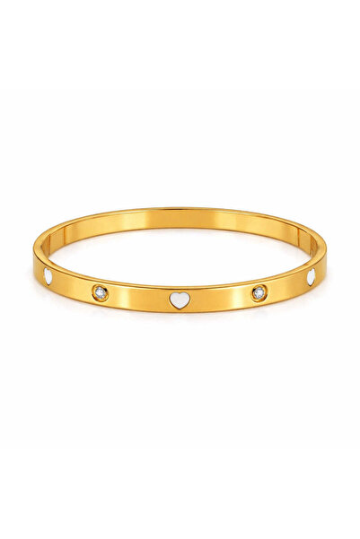 Pursehuit Brățară tip bangle, auriu, din oțel inoxidabil, placată cu aur de 1...