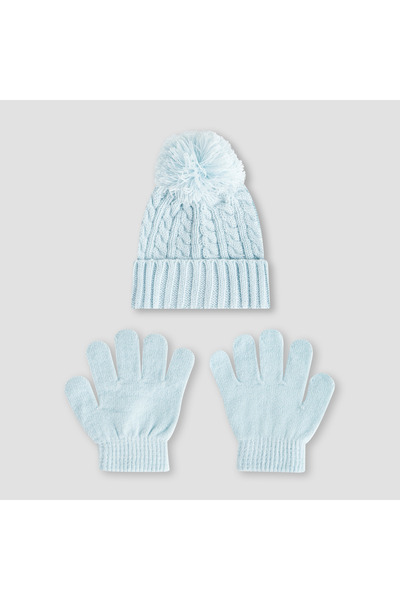 Juniors Boys Winter Cap with Gloves - Acrylic