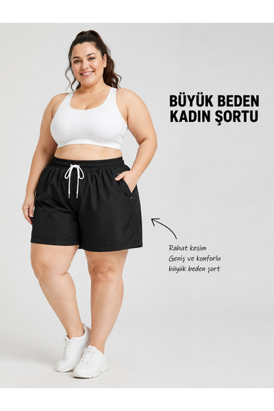 Hunt Tactical Büyük Beden Kadın Deniz Şortu Siyah – Hızlı Kuruyan Rahat Kalıp...
