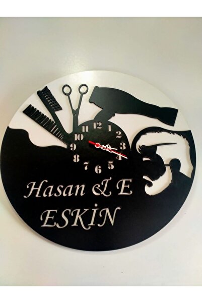 ERKEK BERBER(KUAFÖR) İÇİN DEKORATİF DUVAR SAATİ -2