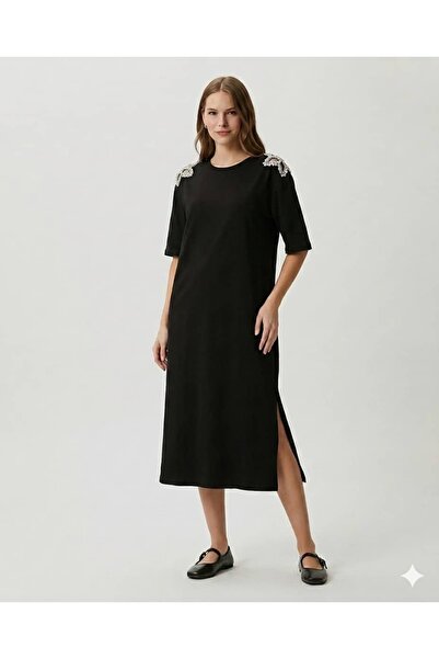 Pink Export Shoulder Stone Embellished Dress