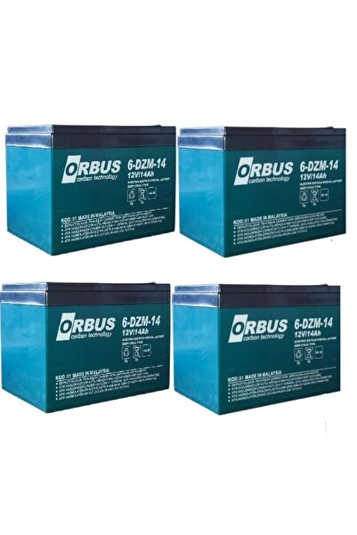 ORBUS 12V 14Amper (12v 14Ah) 4'LÜ PAKET Deep Cycle - Derin Döngülü Elekrikli ...