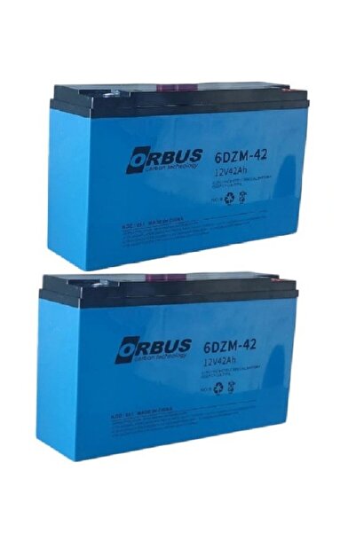 ORBUS 12V-42Ah (40Ah) AMPER DAR 2'Lİ PAKET E-BIKE AKÜ-2025 ÜRETİM EBATLAR: 26...