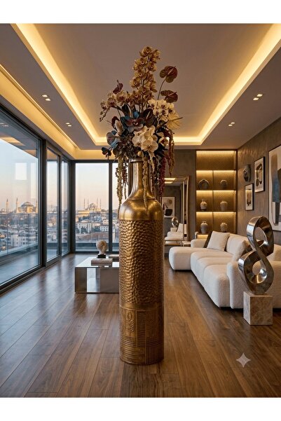 PANALI Pnl-Mg59 L Metal Decorative Gold Vase