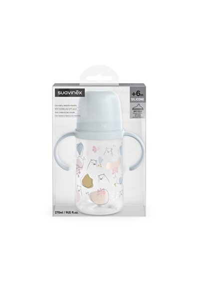 Suavinex Κούπα με στόμιο σιλικόνης, 270 ml, Bears, μπλε
