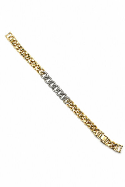 Balenbi Jewelry Women's Stone-Encrusted Gold Non-Tarnish Steel Gourmet Chain ...