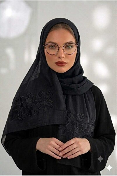 Veil Designer Black Rose Pattern, Two Layers with Embroidery on Both Sides, J...