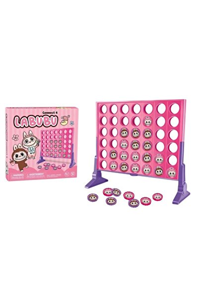Toybox Labubu Connect 4 Classic Strategy Grid Game with Blocker Disc and Pop-...