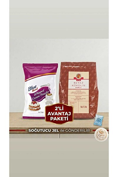 Altınmarka ALT189 Beyaz Damla Kokolin 1 Kg ve Blue Bead Toz Krem Şanti 1 Kg 2...