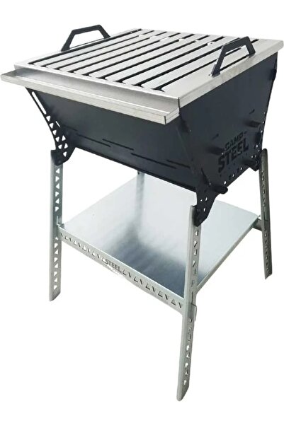Store CAMPSTEEL 3mm Sac Portatif Mangal Paslanmaz Izgaralı Katlanır Kamp Barb...