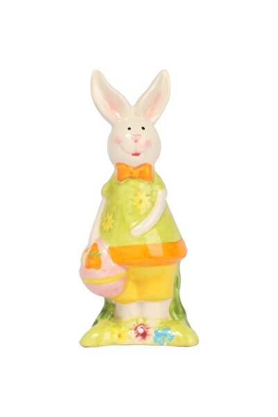 Goliat Figurină decorativă din ceramică, iepure galben, 16 cm, set de Paște