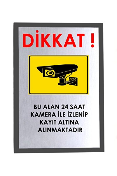 usin Metal Silver Adhesive Camera Recording Monitoring Warning Sign Signboard...