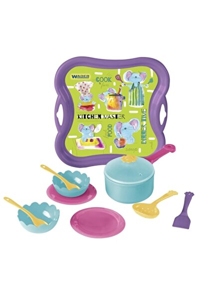 Wader Set de veselă de jucărie cu tavă, Wader, pentru ora mesei, din plastic,...