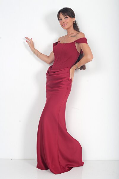 By Saygı Women's Abraham Fabric Underwire Strapless Lined Long Dress